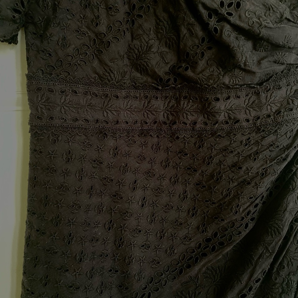 Ulla Johnson One-Shoulder Black Eyelet Lace Dress - Size 2 - Picture 9 of 16